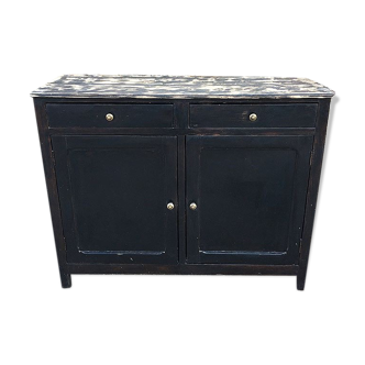 Old black buffet wood tray patina