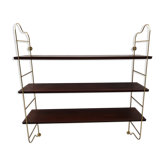Etagère murale string bois-métal doré