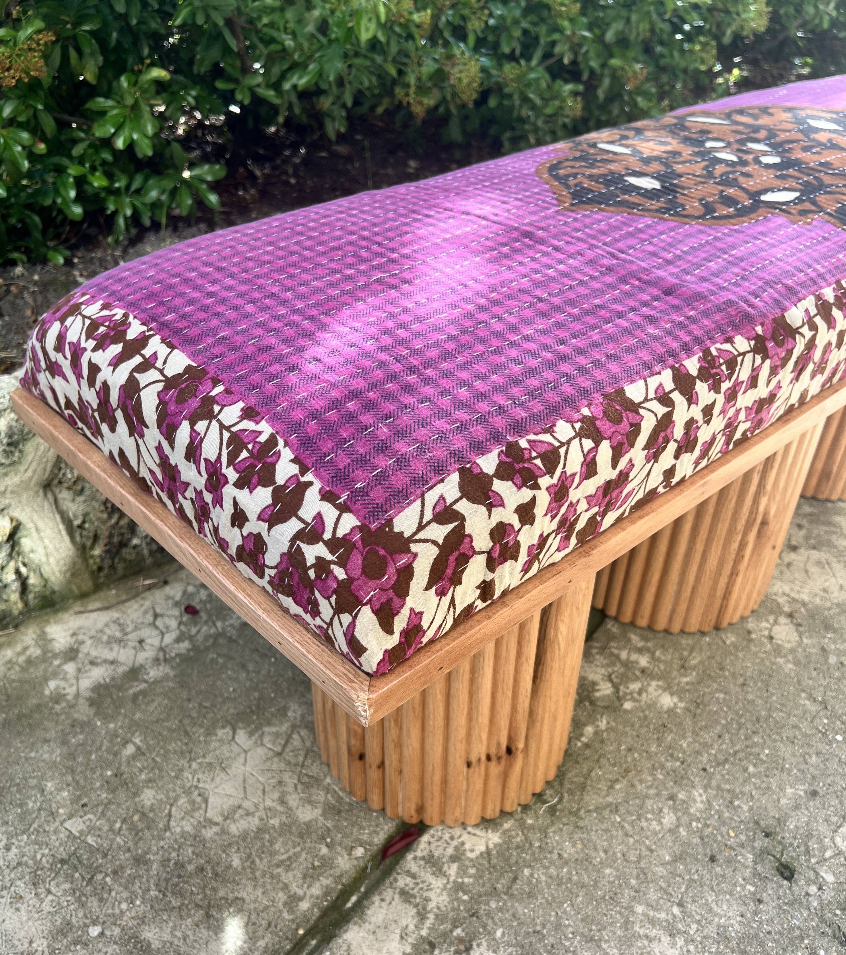Banc structure bois - Assise Kantha