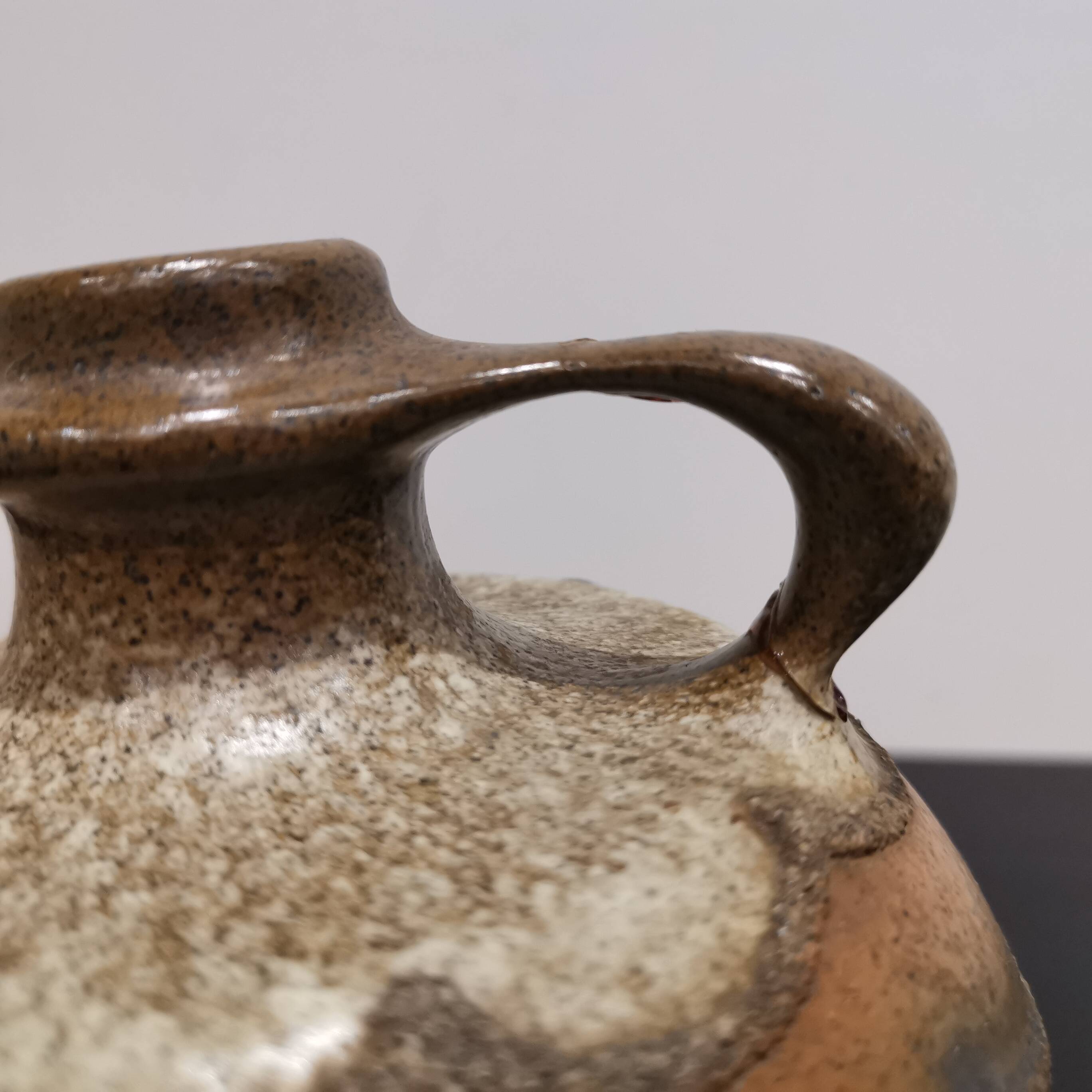 Vintage German ceramic handle vase from the 70s