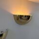 Pair of vintage half moon wall lights, brass, France 1970