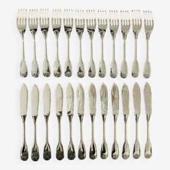 Christofle fish cutlery 24 pieces vendome model