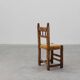 19th Century Spanish Hand-Carved oak Side Chair with Velour Seat