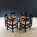Mid-Century Modern Carimate Dining Chairs, Italy, 1970s, Set of 6
