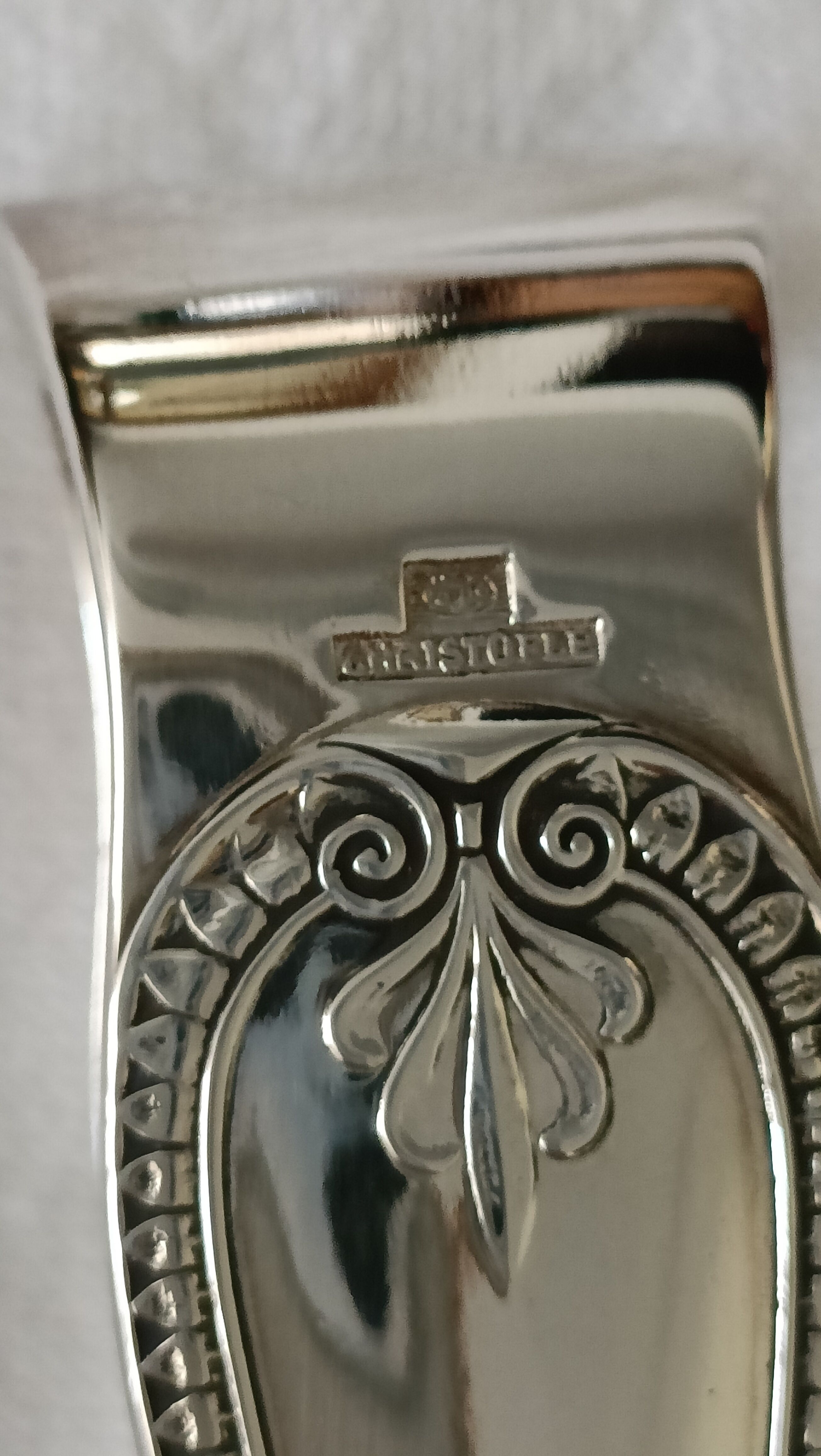 Silver metal cheese knife from christofle model "malmaison"