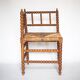 Wooden and caned corner chair, antique bobbin chair, occasional chair.