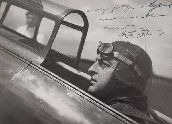 Maurice Arnoux – Photographie originale signée, aviateur français vers 1934