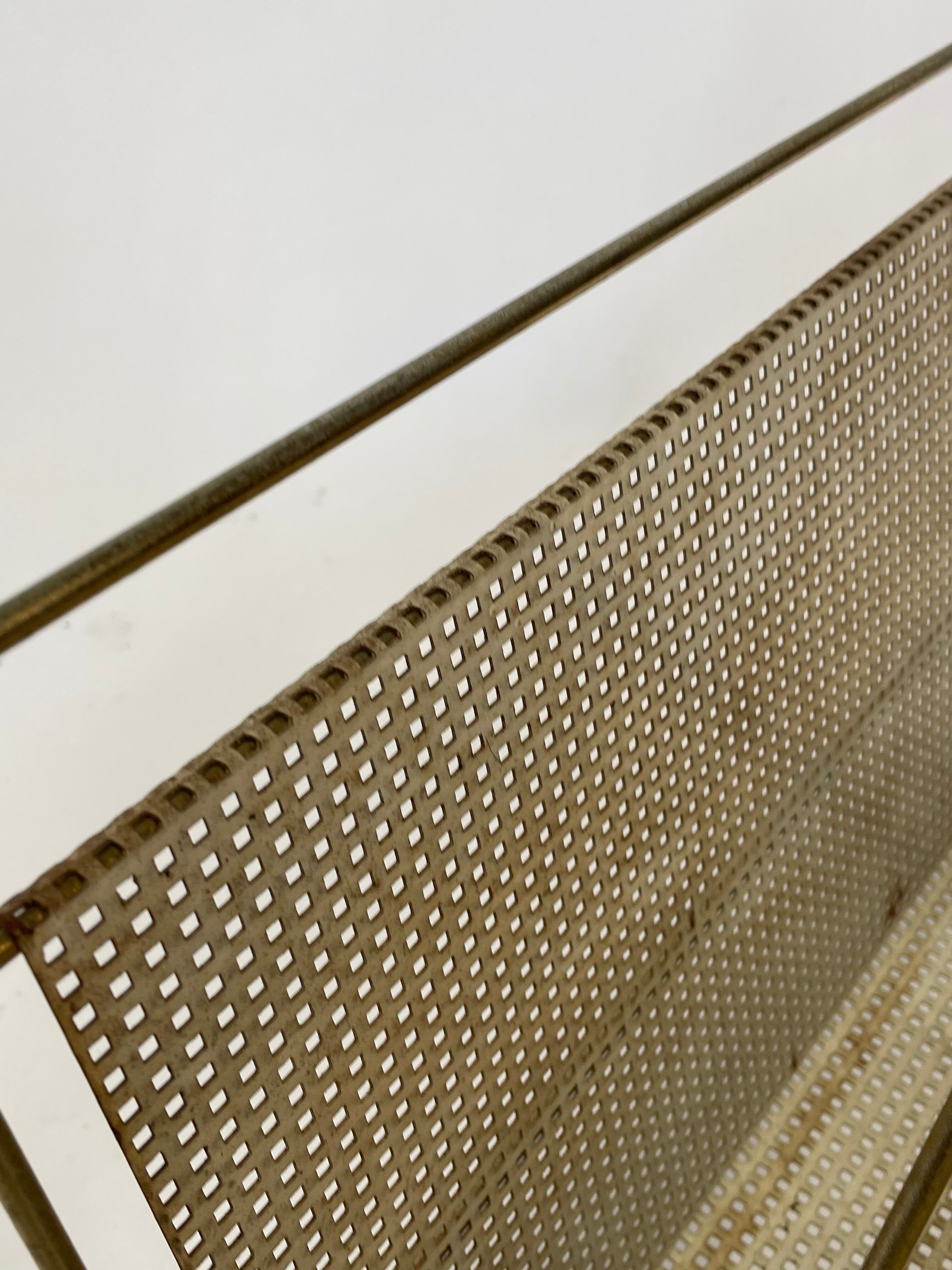 Vintage magazine rack 60s brass design