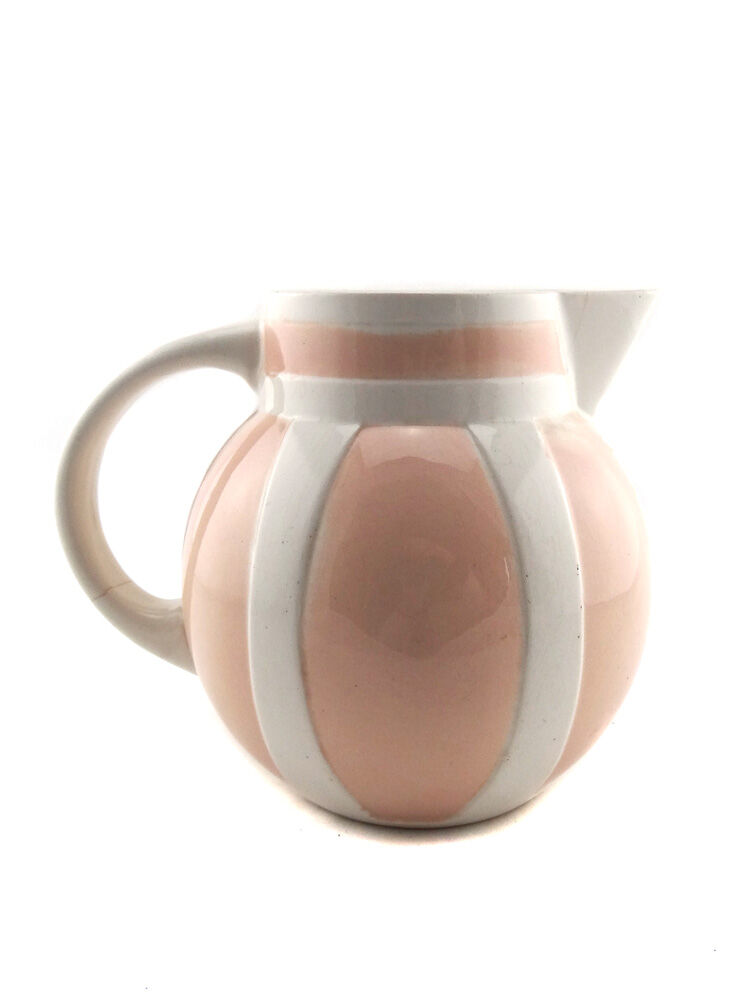 Pichet art déco rose et blanc