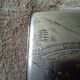 Old sterling silver cigarette case with Japanese decor