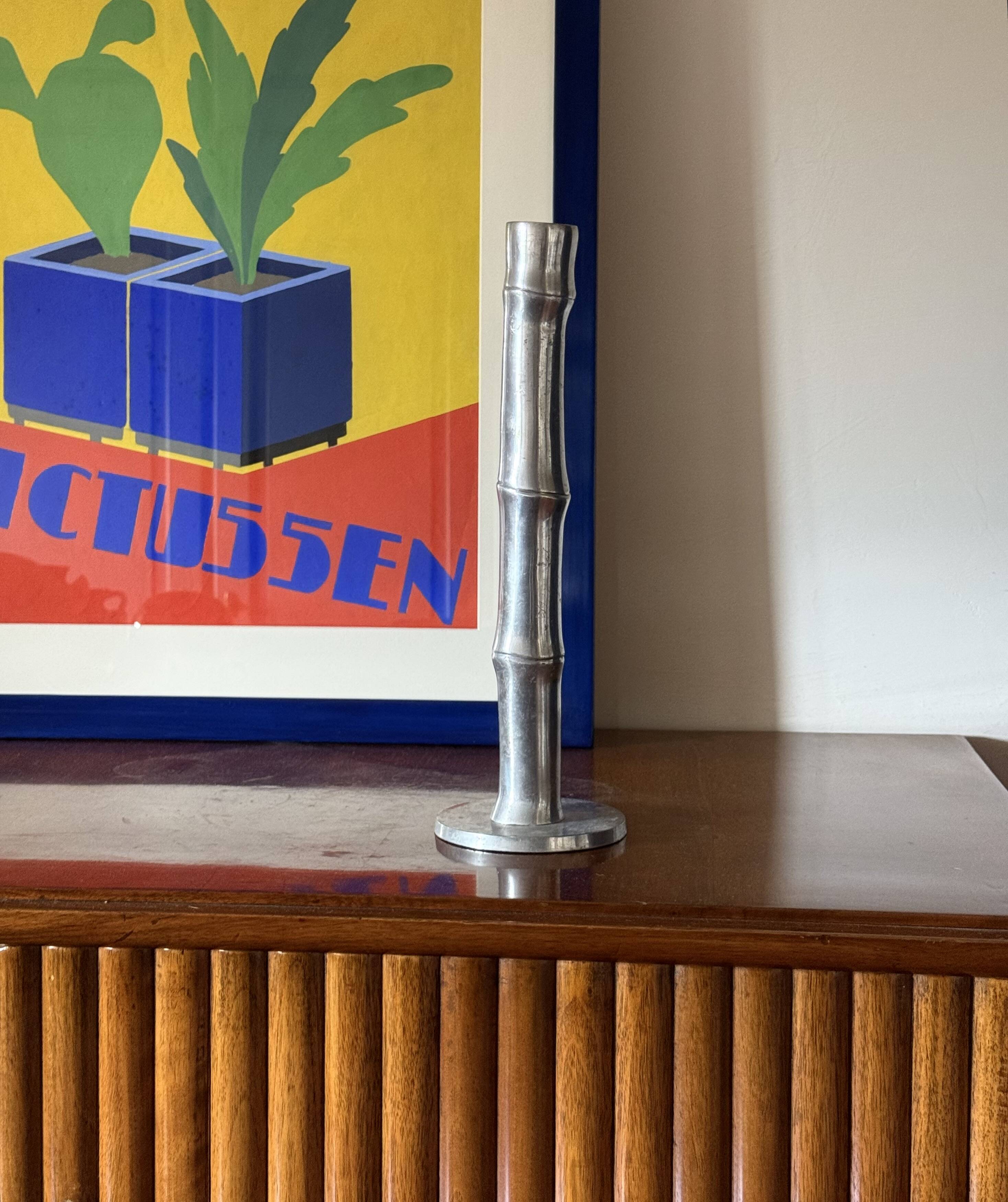 Hollywood regency bamboo shaped candle holder, Italy 1970s