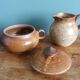 Tea or coffee service in Puisaye stoneware, signed Jean-Pierre Prud’homme