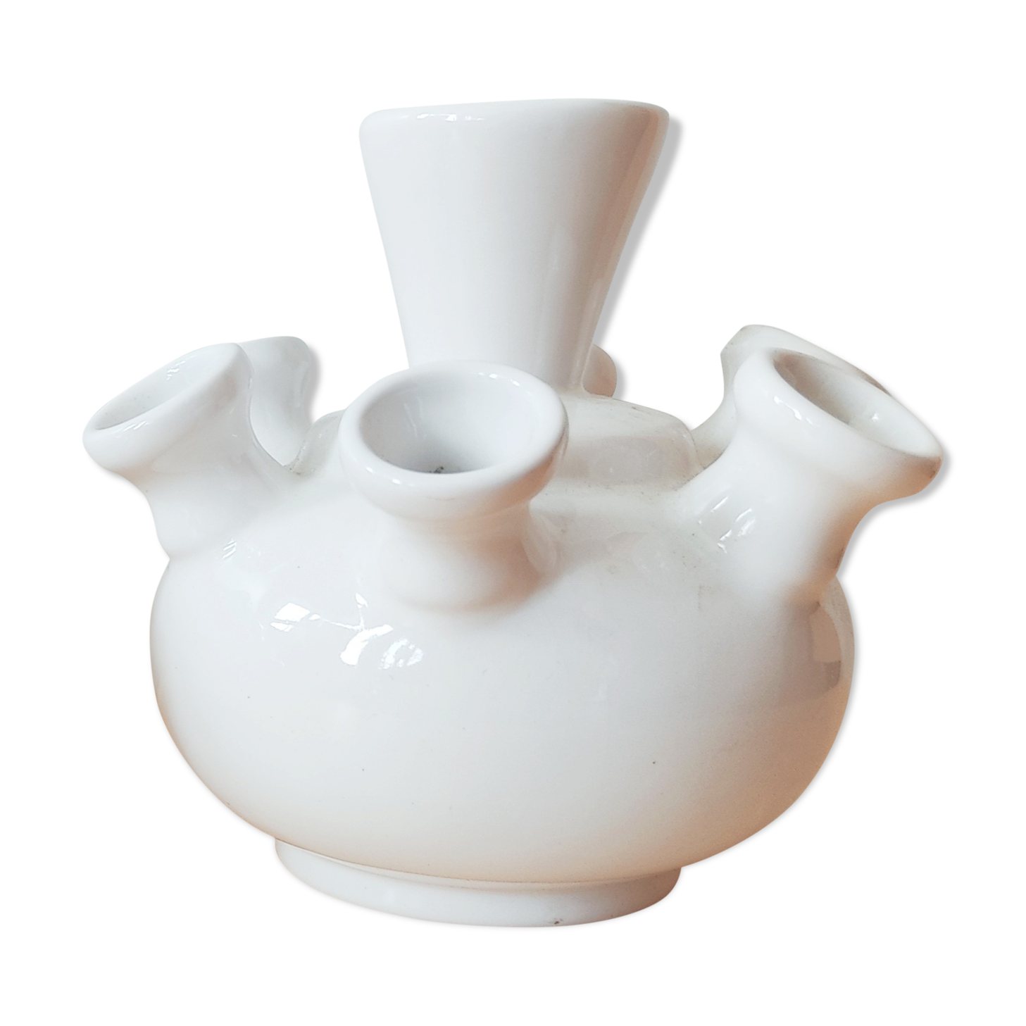 Tulip tree vase in white Delft earthenware