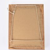 Miroir ancien en bois, doré, teinte rose