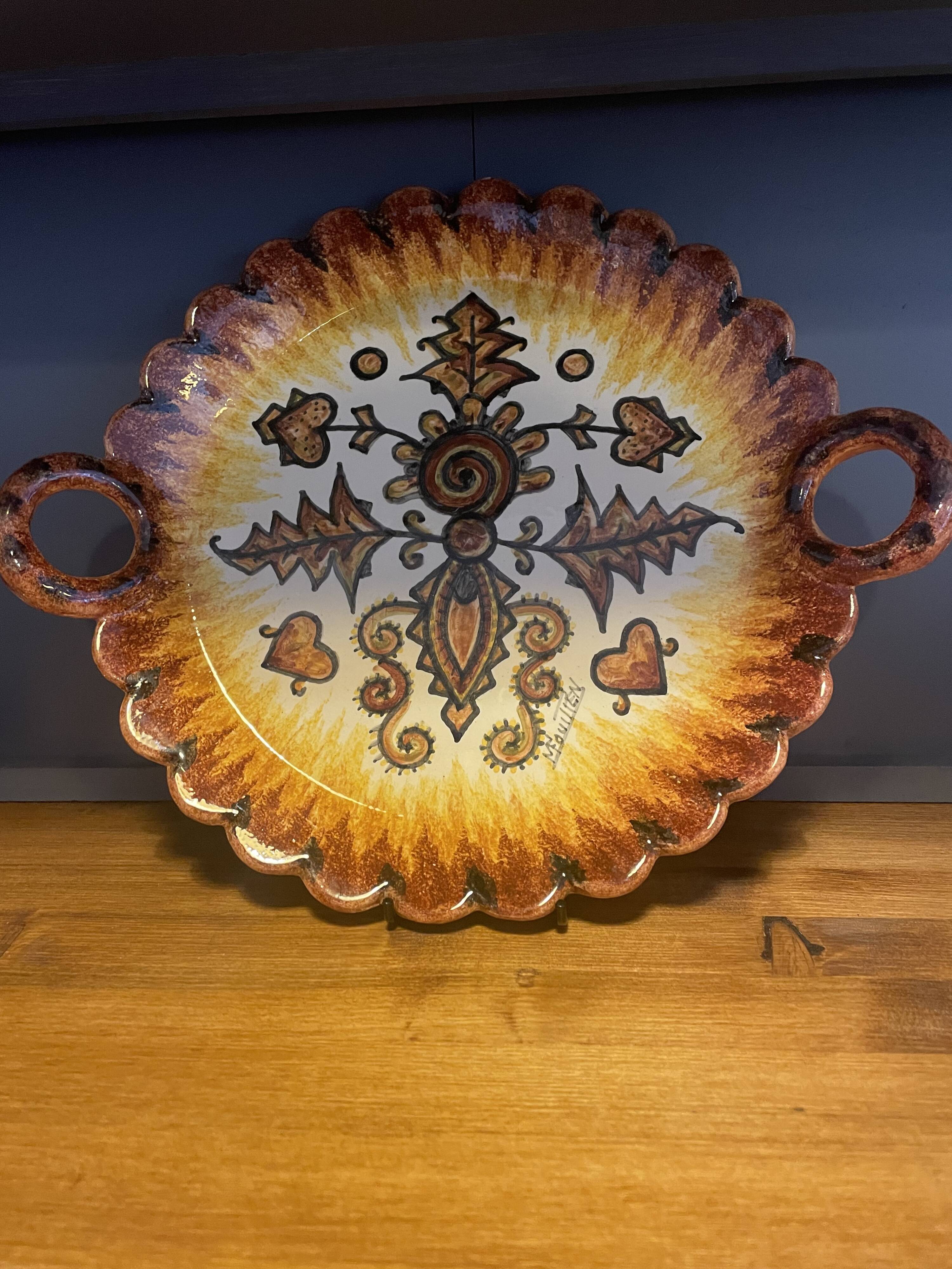 Ceramic cake dish from Quimper P.Fouillen