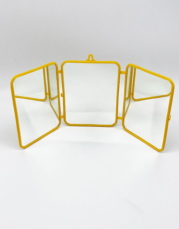 Yellow triptych mirror