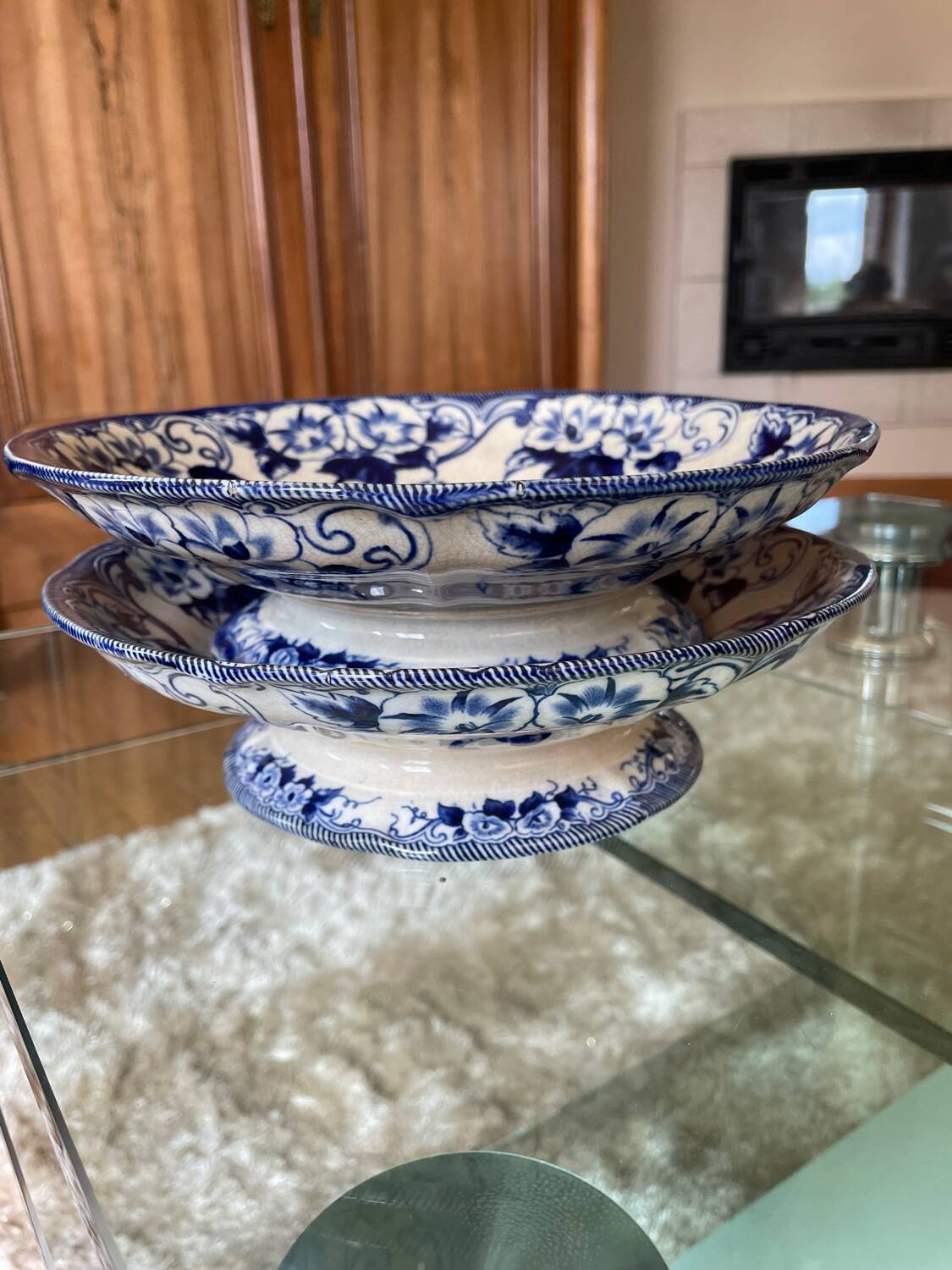 2 19th century compote bowls from Creil Montereau