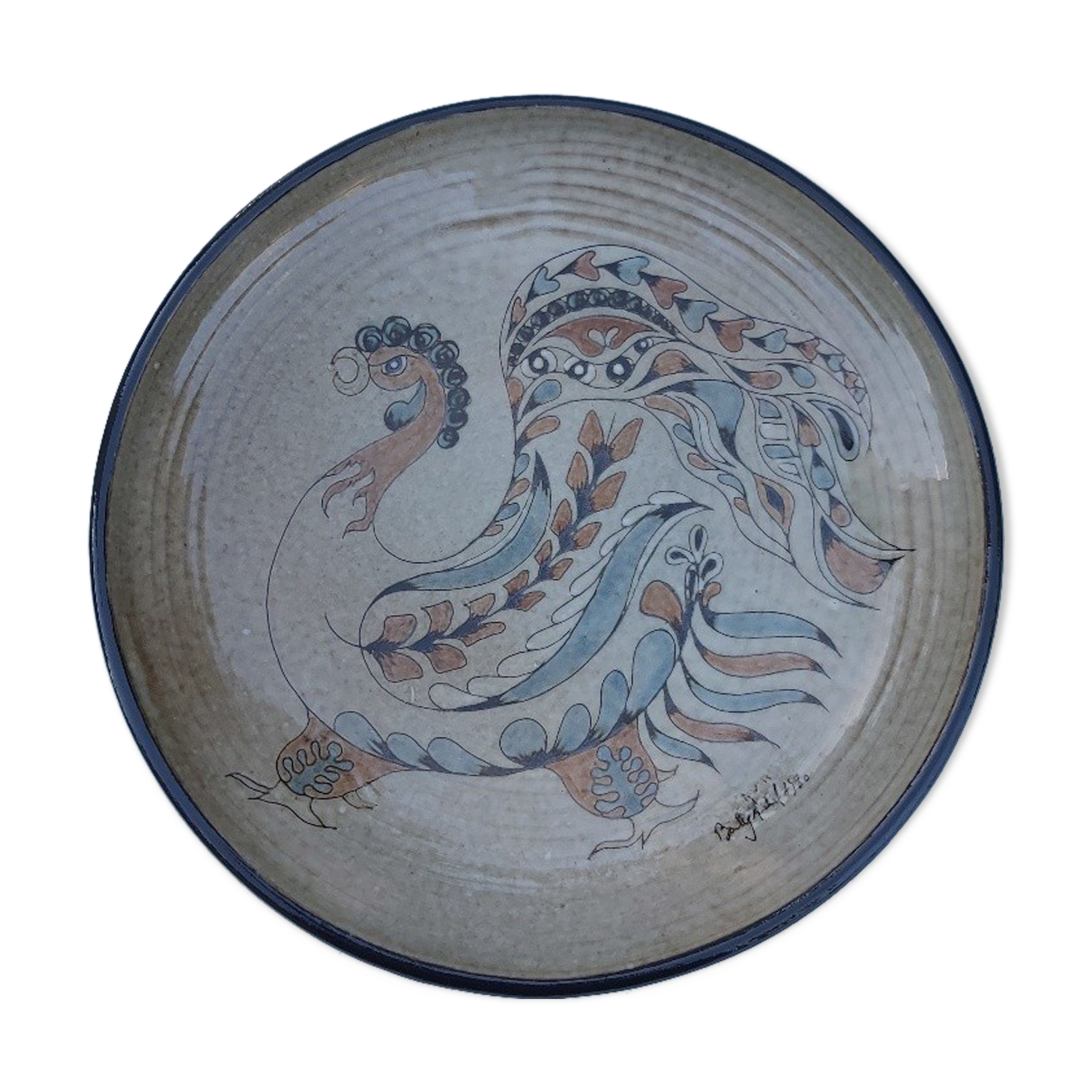 Michel Bailly ceramic dish 1980