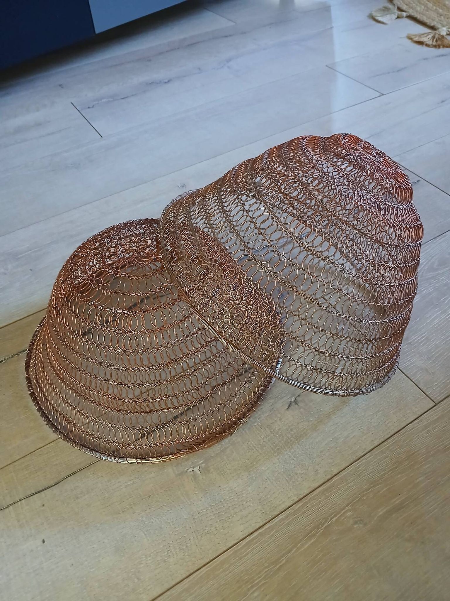 2 metal wire fruit baskets