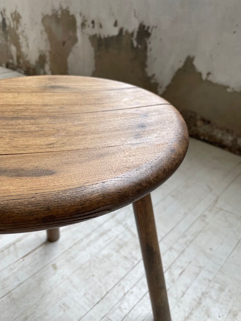 French tripod oak stool 50