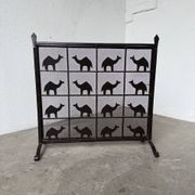 Wrought iron fireplace screen Les Marolles 1950
