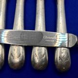 Set of 6 small silver-plated Navy knives from Christofle