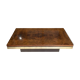 Elm burl coffee table and brass 70s Roche Bobois