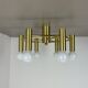 Brass Italian Stilnovo Style Atomic Space Age Ceiling Light Sconces, Italy