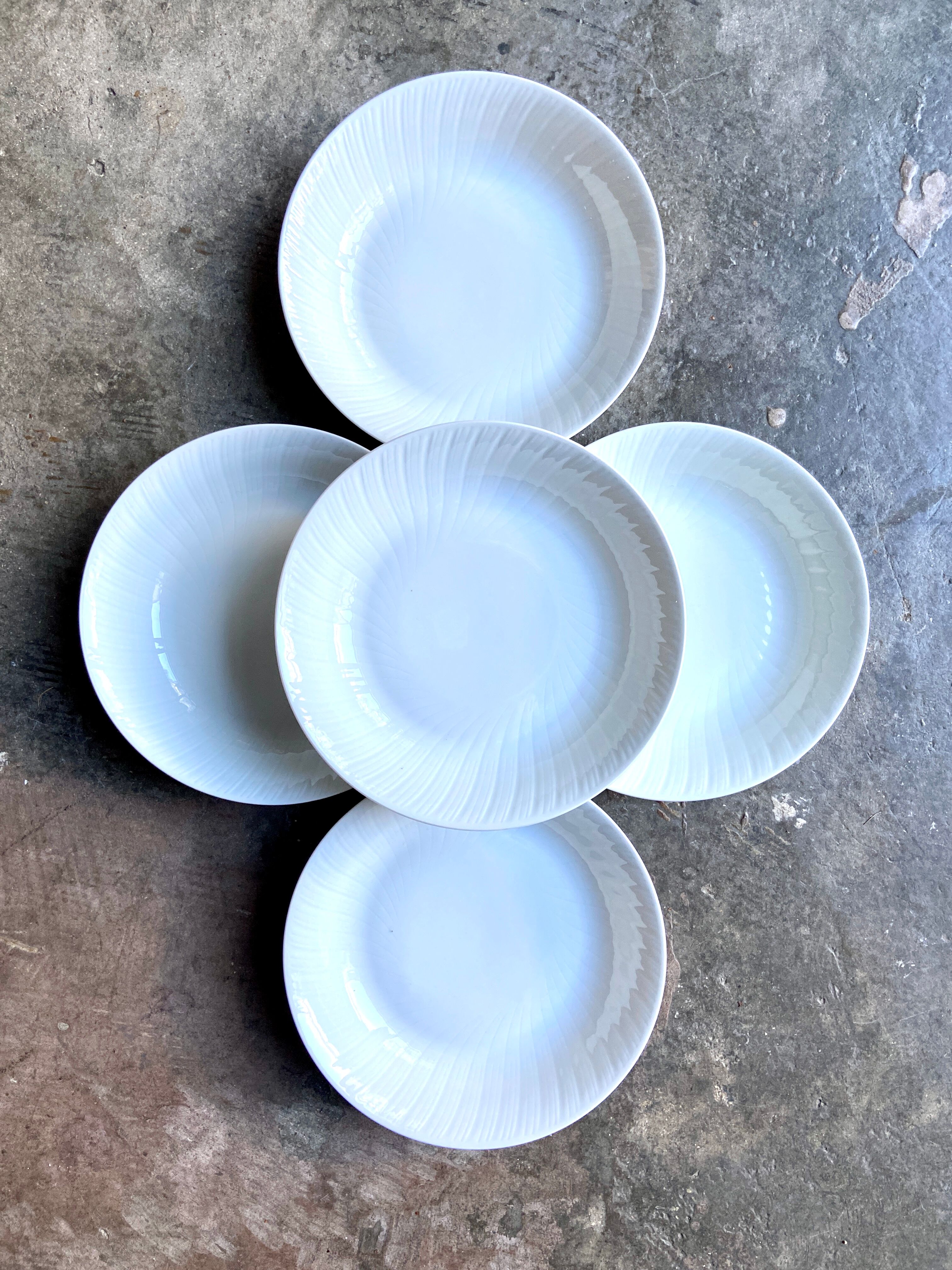 Lot de 5 assiettes creuses en porcelaine de Limoges