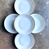 Set of 5 hollow plates in Limoges porcelain