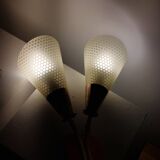 Vintage wall lamp from the 1950s in brass with flower decoration.