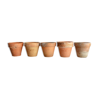 5 old terracotta pots 10 cm