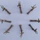 eight vintage brass Gazelle knife rests