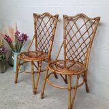 Paire de chaises en rotin par Louis Sognot