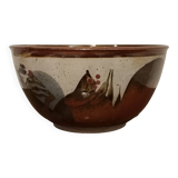 Saladier plat gres emaillé poterie deseur vintage