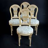Suite Of Four Louis XVI Style Hot Air Balloon Chairs - Lacquered And Gilded Wood