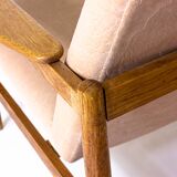 Ensemble de deux fauteuils danois en tissu rose