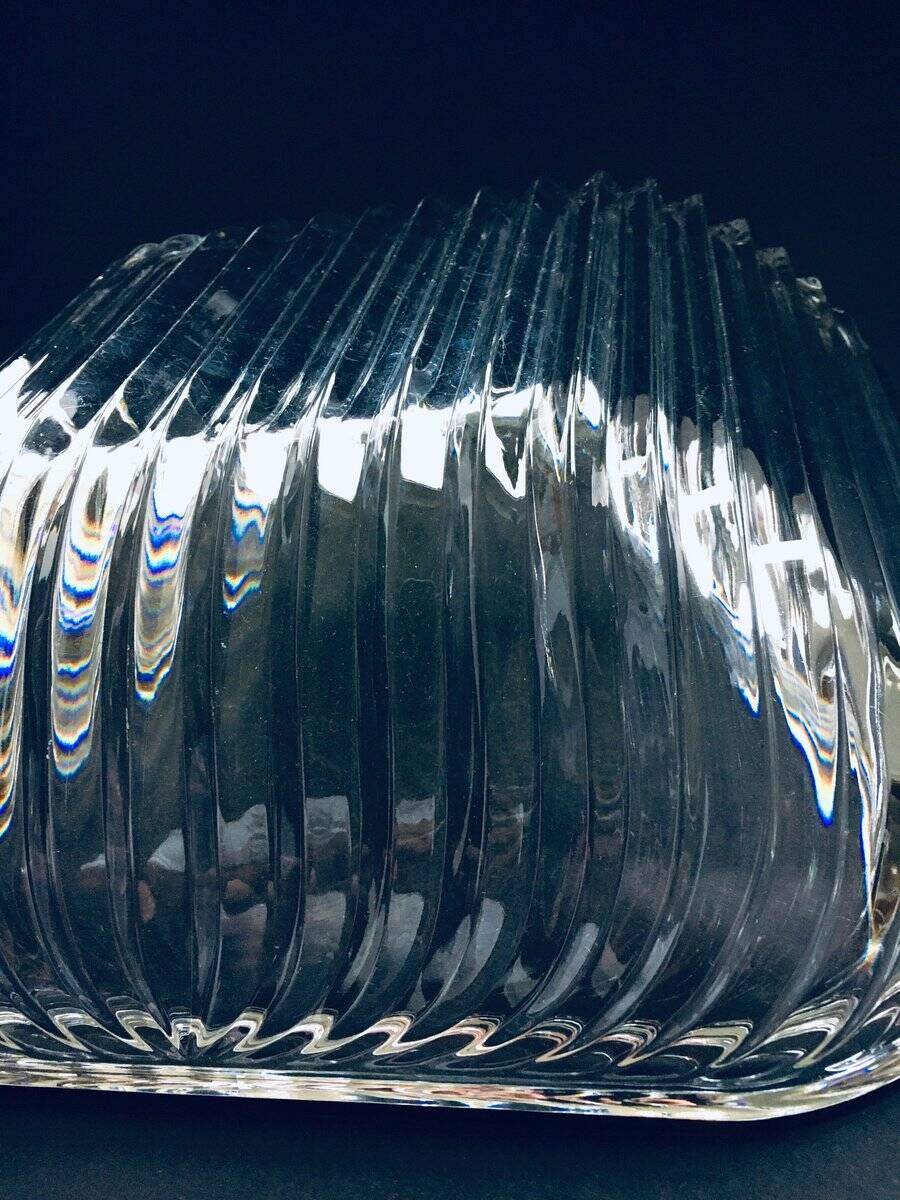 XL Mid-Century Czech Modern Crystal Art Glass Bowl, 1960s