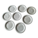 8 assiettes d hôtel faïence Longwy 19ème initiales RR