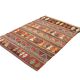 4x6 Green & Red Geometric Vintage Kilim Rug, 123x169Cm