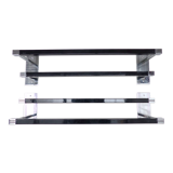 Black and silver art deco double towel rail