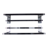 Black and silver art deco double towel rail