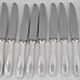 Alfénide, Christofle, Cirta, Art Deco, 12 dessert knives, dessert, cheese