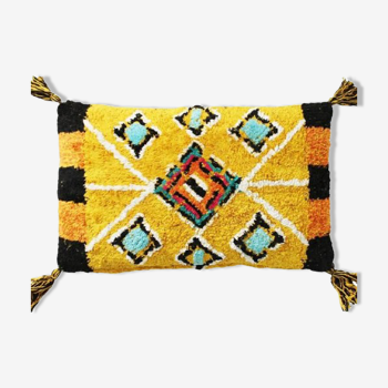 Yellow Berber cushion Azilal style