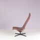 Lounge chair Rosewood with black metal cross base Hans Brattrud 1960s