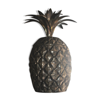 Seau à glace Ananas vintage en métal argenté