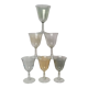 6 iridescent harlequin glasses in port