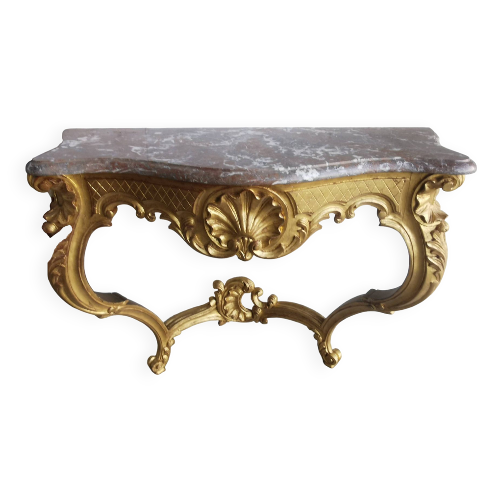 Console d'applique murale bois sculpté noirci Napoléon III XIXème siècle