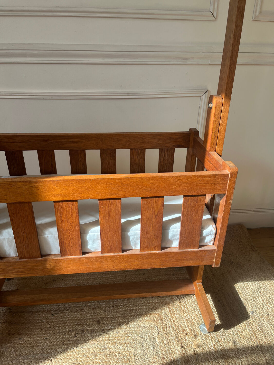Vintage Scandinavian wooden cradle