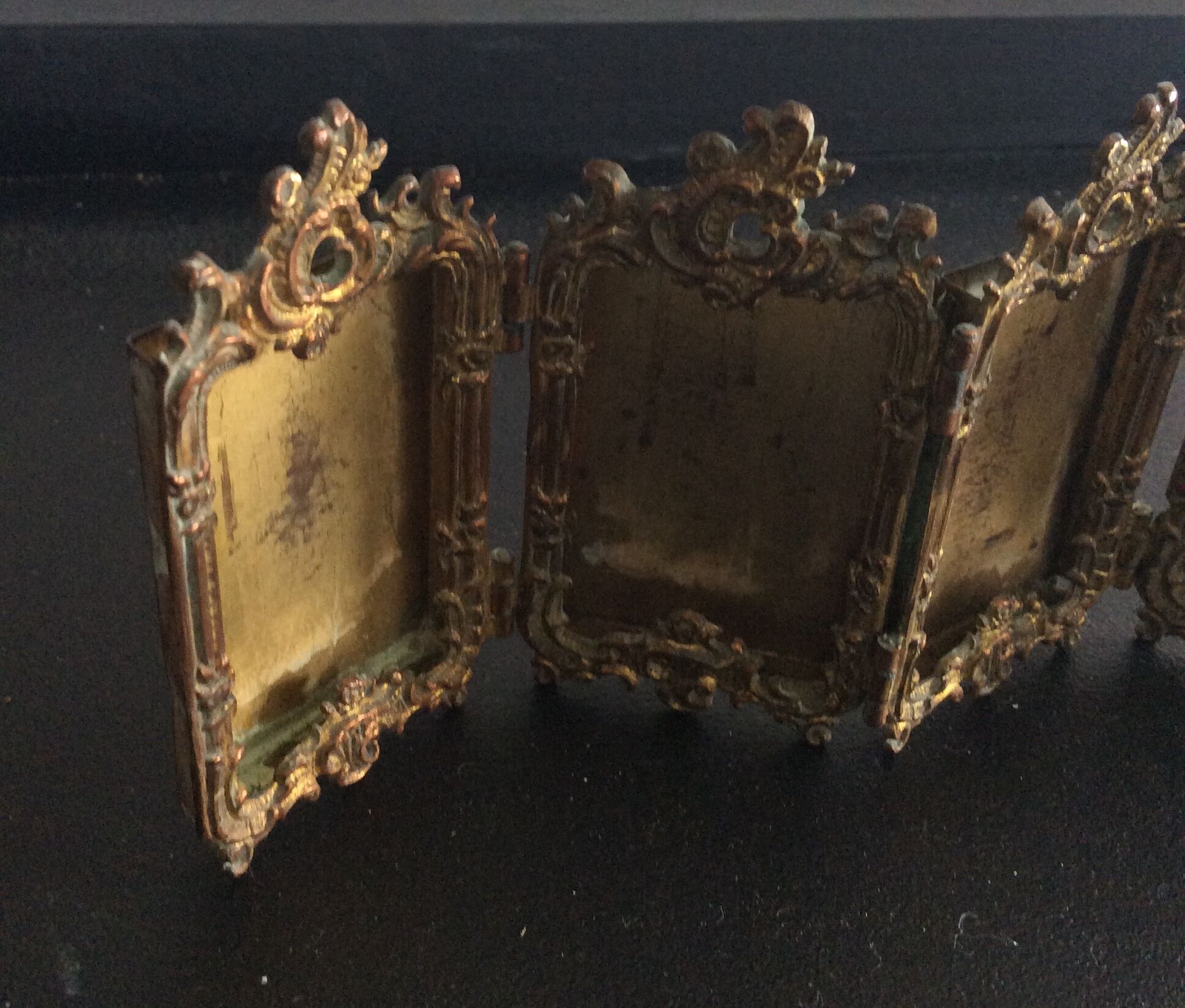 Old brass photo frame